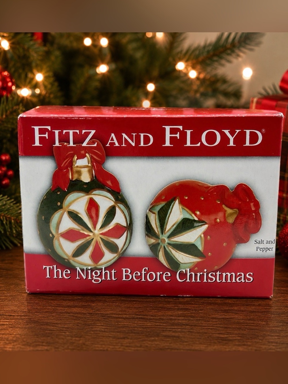 Fitz and Floyd Salt and Pepper Shakers 2006 The Night Before Christmas in Box